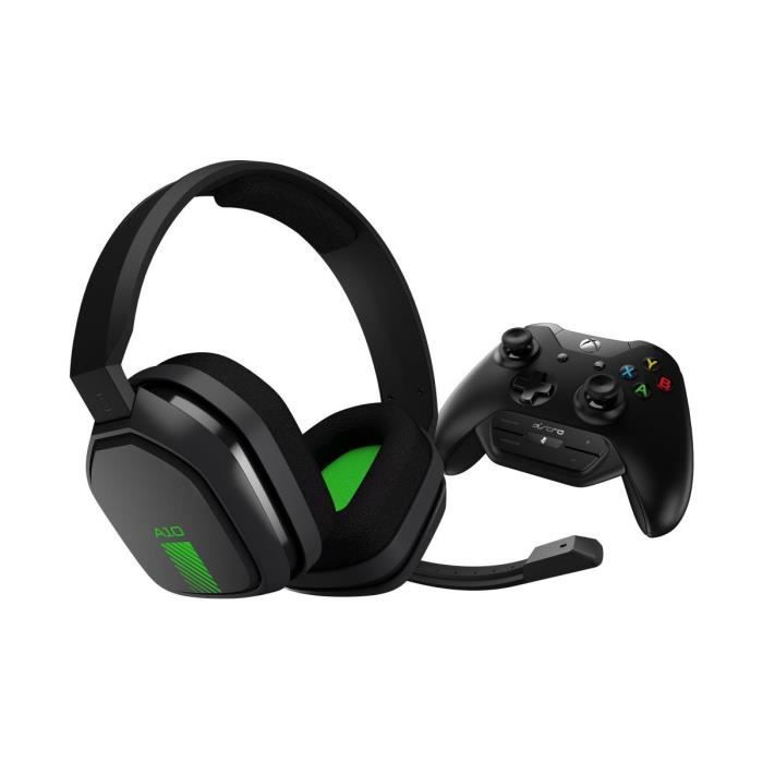 Casque Gaming A10 Gris-vert + pour Xbox One, PC - Contrôleur adapté, Confortable et résistant