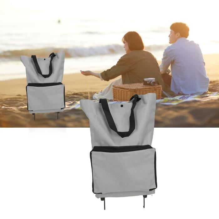 Chariot De Courses Pliable, Sac De Courses Réutilisable, Avec Roues, Pour Faire Du Shopping En