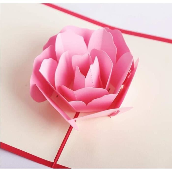 Cartes pop-up 3D en papier Fleurs Popup Cartes de vœux pour anniversaire,  mariage, Saint Valentin, mariage, carte de vœux avec[650] - Cdiscount Beaux- Arts et Loisirs créatifs