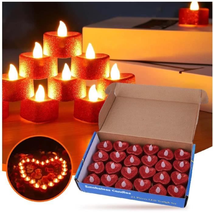 Bougies à LED, Lot de 24 Bougies sans Flamme, Lumières de Fête, Bougie  Electronique Réaliste de Alimenté par Batterie - Cdiscount Maison