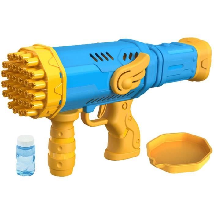 Pistolet à Bulles Automatique BUOAZR Avec LED - 2 Bouteilles Liquide Inclus | Jouet Extérieur Enfant