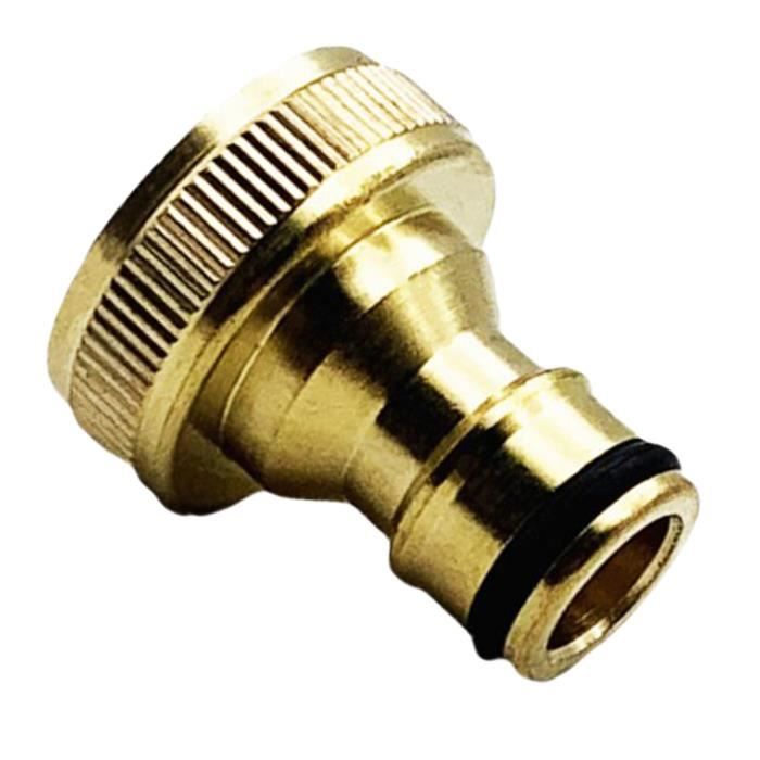 connecteur de robinet de tuyau darrosage 1/2 pouce et 3/4 pouce Connecteur de robinet de tuyau darrosage en laiton adaptateur de robinet fileté femelle 2 en 1 pour machine à laver les tuyaux deau 