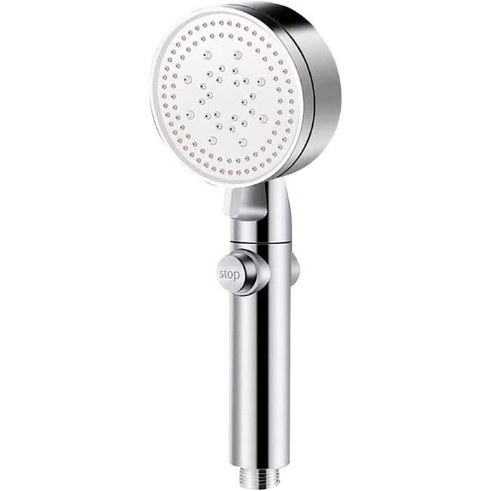 Pommeau De Douche Main 130mm Krobec - 3 Modes, Chrome, Anti-Calcaire