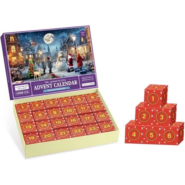 Calendrier de l'avent 2023 Puzzle, 24 Boîtes Calendriers de l'avent Arbre  de Noël Noel Adultes,1008 Puzzles Calendrier Avent Cadeaux - Cdiscount  Maison