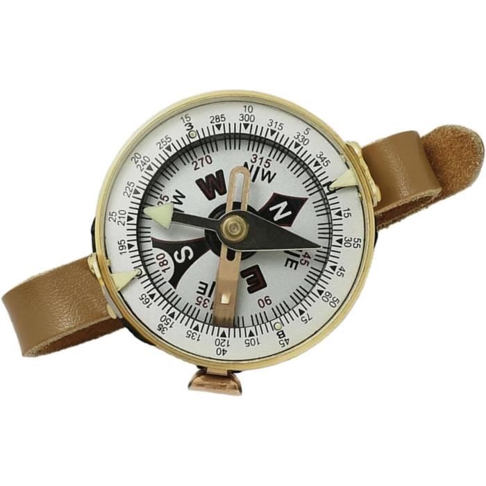 Boussole De Poche En Aluminium 45 Mm - Haute Précision, Cadran Blanc - Pour Randonnée, Camping, Survie - Portable