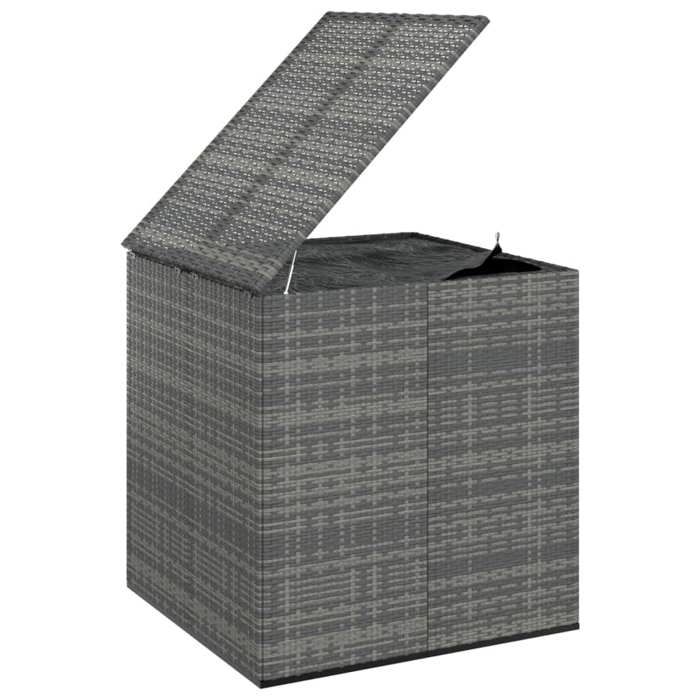 Boîte a coussins coffre de rangement de jardin resine tressee 100 x 97 5 x 104 cm gris