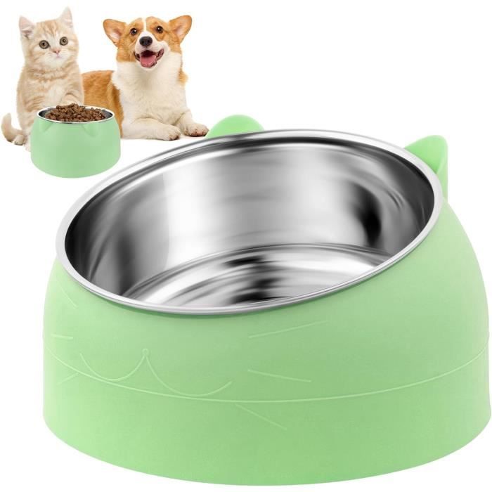 Gamelle Inclinée à 15° En Acier Inoxydable Pour Chat Et Chien - Antidérapante, Démontable (bleu, 14.2x5 Cm) - 6