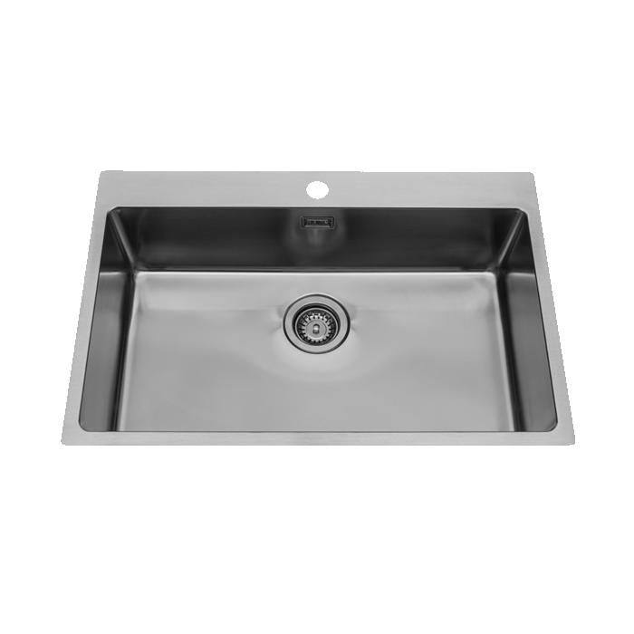 Evier inox lisse KEZIA 1 grand bac sans égouttoir 505x760