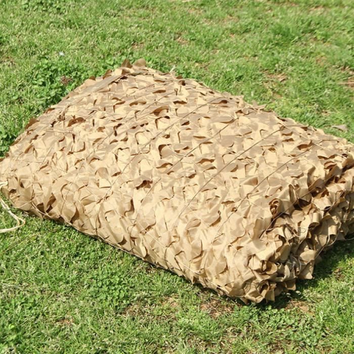 Voile dombrage rectangulaire - Camouflage - 3 x 4 m - Sable - Polyester