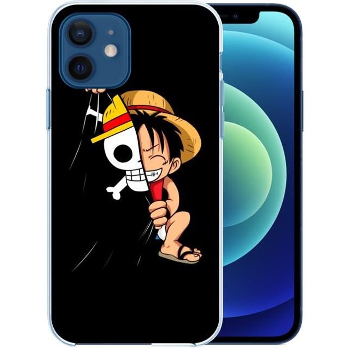 Coque pour iPhone 12 - One Piece Baby Luffy Drapeau. Accessoire telephone