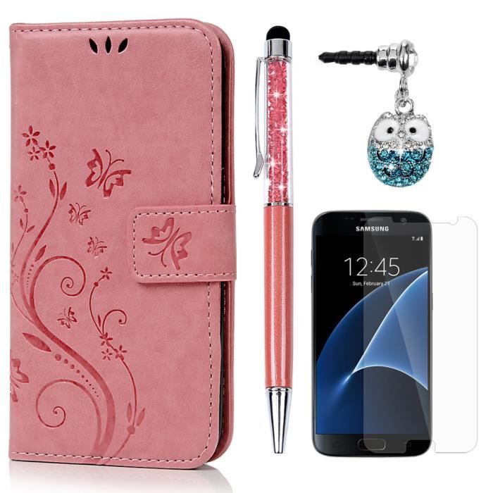 Etui Housse Coque Cuir Portefeuille Samsung Galaxy S7 ?� Rabat Flip Wallet Pochette Etui 