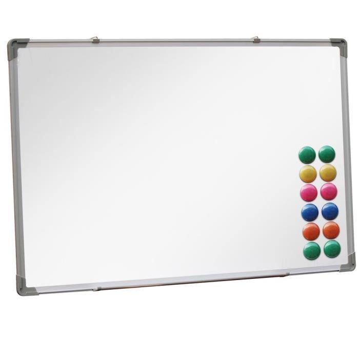 tableau blanc magnétique inscriptible et magnétique tableau blanc XIWODE Tableau magnétique en verre tableau blanc magnétique 60 x 45 cm tableau avec verre de sécurité 