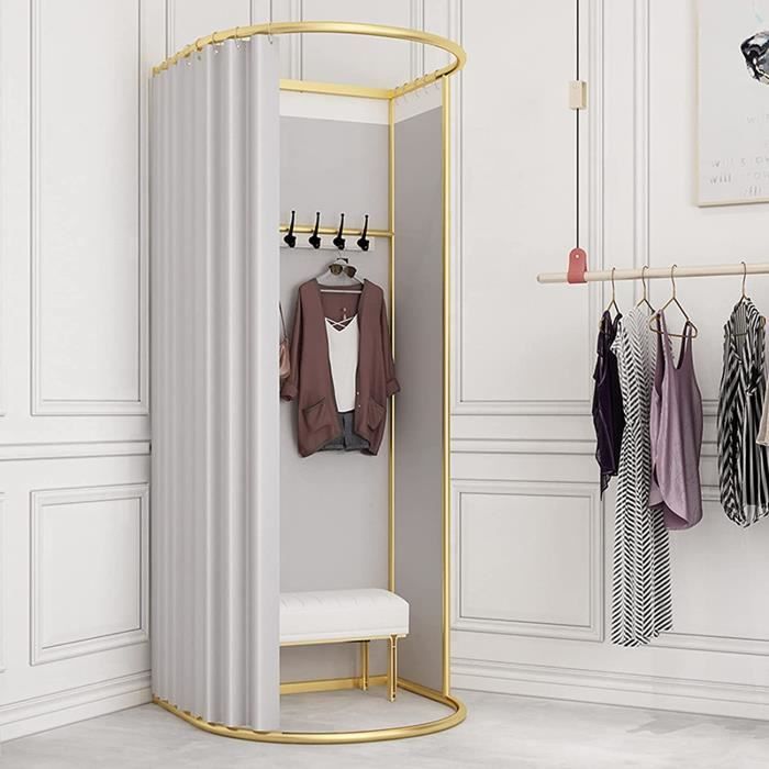 Cabine De Vestiaire Portable En U - Dimensions 100x95x200 Cm, Charge 20 Kg | Rideau Occultant, Cintre Intégré, Pour Magasin, Salon, événement - 9