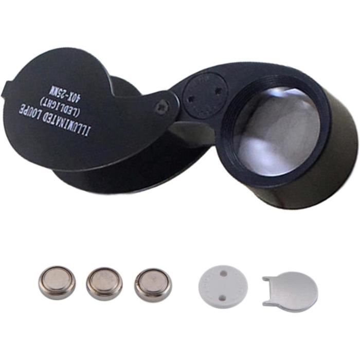 Loupe De Bijoutier 20x - Noire, Légère, Pour Réparer Montres Et Bijoux