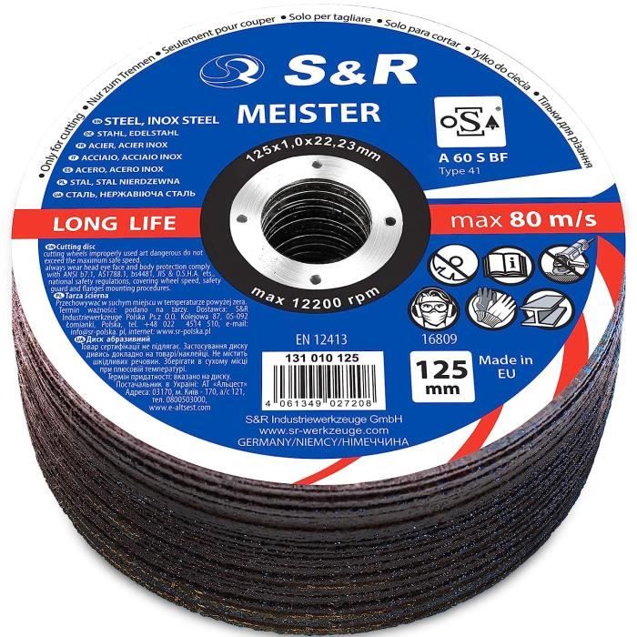 Lot De 25 Disques à Tronçonner 115x1.2x22 Mm - Ultra-fins Pour Métal Et Inox, Compatibles Meuleuses D'angle - 8