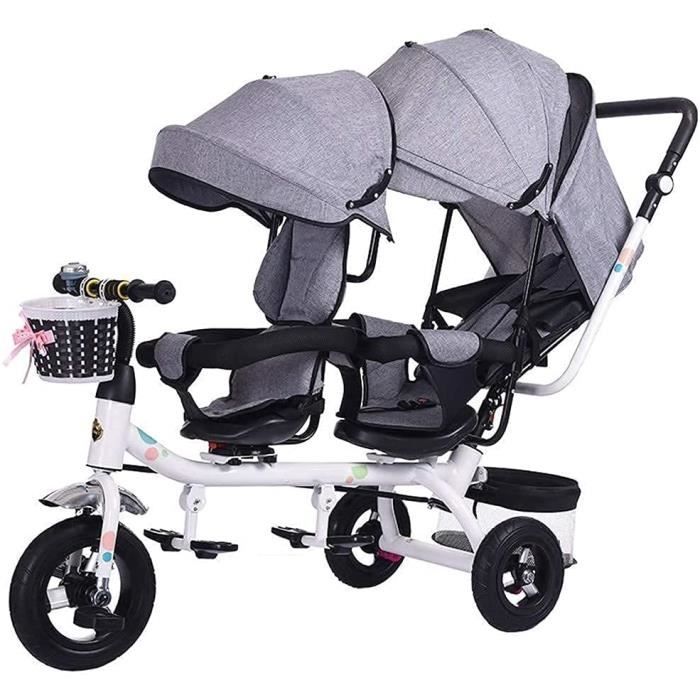 NUBAO Tricycle Evolutif Toral Tricycle Poussette bb Twin Tricycle Poussette de vlo double sige