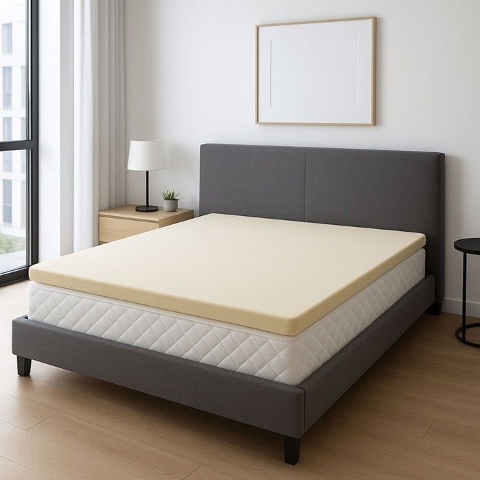 Surmatelas Top Confort Mémoire de Forme Souple 58 Kg-m3 180x200 x 45 cm + Alèse Déhoussable Entretien Facile - Anallergique - à