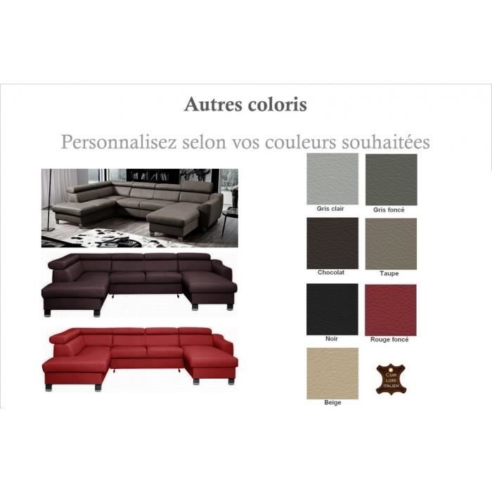 Canapé dangle convertible en cuir italien de luxe 7/8 places ASTON couleur personnalisée angle gauche