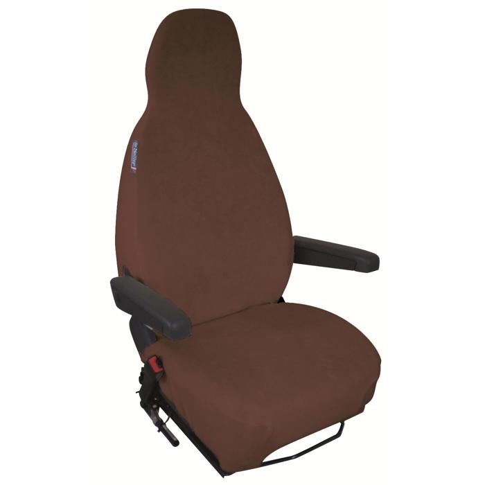 Housse De Siège D'Amour Oversize Aspect Cuir T-Cushion - 3 Pièces, Marron