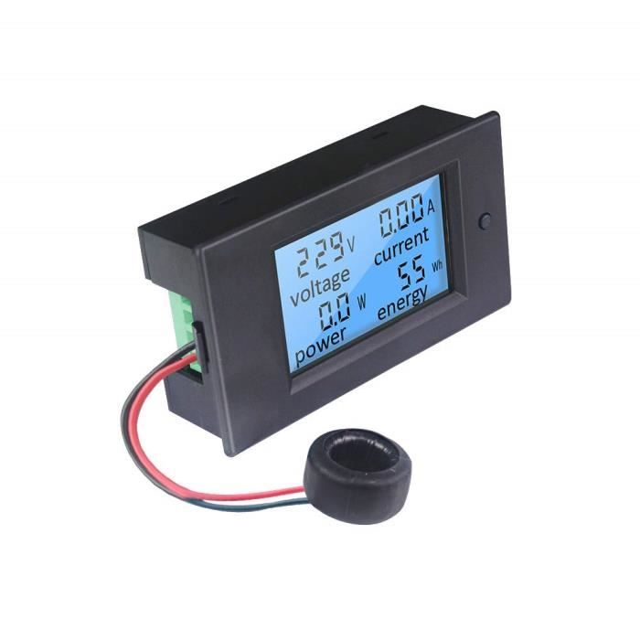 Multimètre AC LCD - Mesure Tension, Courant, Puissance, énergie, Fréquence - Pour Installations électriques Domestiques Ou Atelier