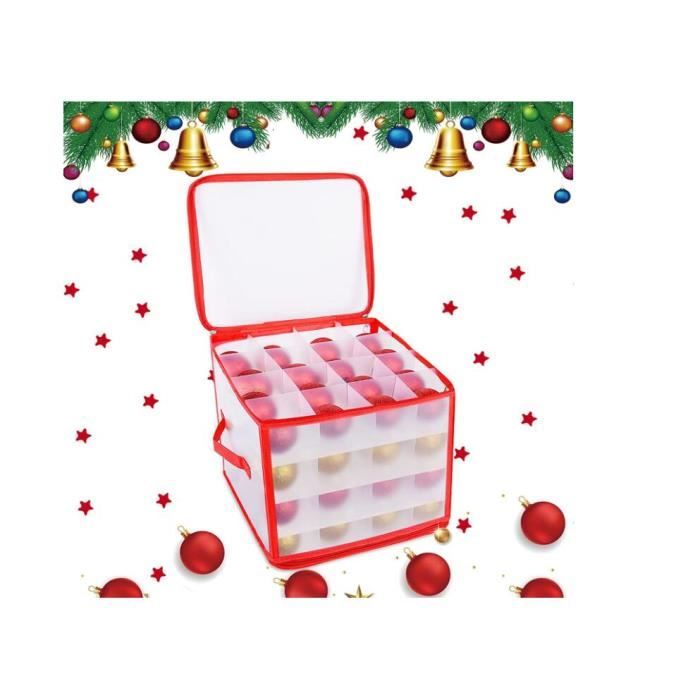 Boîte De Rangement Boules De Noël,Décorations de Noël Boîte de Rangement  pour 64 Boules, Sac de Rangement d'ornement d'arbre - Cdiscount Bricolage