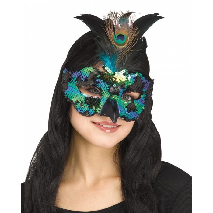 Carnaval Bleu Vert Paillettes & Plumes Masquerade Masque Adulte Costume Accessoire Carnaval Bleu Vert Paillettes & Plumes Masquerade Masque Adulte Costume Accessoire