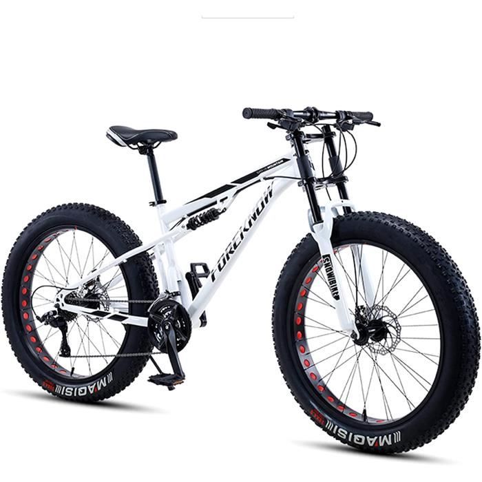 Nengge Vélo Vtt À Gros Pneus 26 Pouces Homme Femme Adulte Montagne Tout Suspendu Frein Double Disque Véhicule Cycli