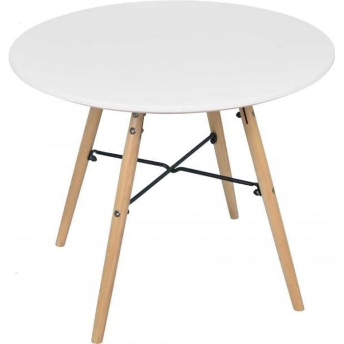 table enfant ronde bois blanc - wadiga - contemporain - design - laqué