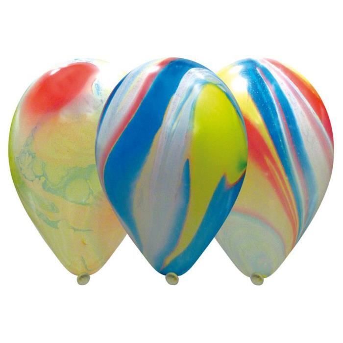 10 Ballons Marbrés Tachetés Bio Diam 30C Multicolore - Cdiscount Maison