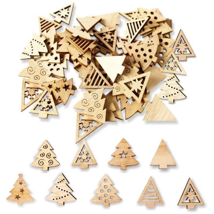 Flocons De Neige En Bois ToBeIT - Lot De 200 Pièces Blanc Pour Déco Noël Et Bricolage