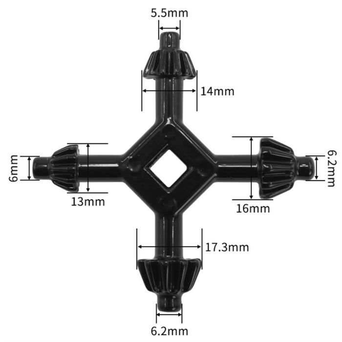 Mandrin à Clé En Croix Universel Pour Perceuse - Clé De Serrage à Pression - 1 Pièce Noire - Neuf
