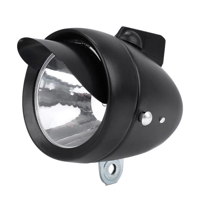 Phare Avant Vélo Rétro 3 LED - Éclairage Sécurité Vintage Pour Nuit - Style Ancien Avec Support Universel