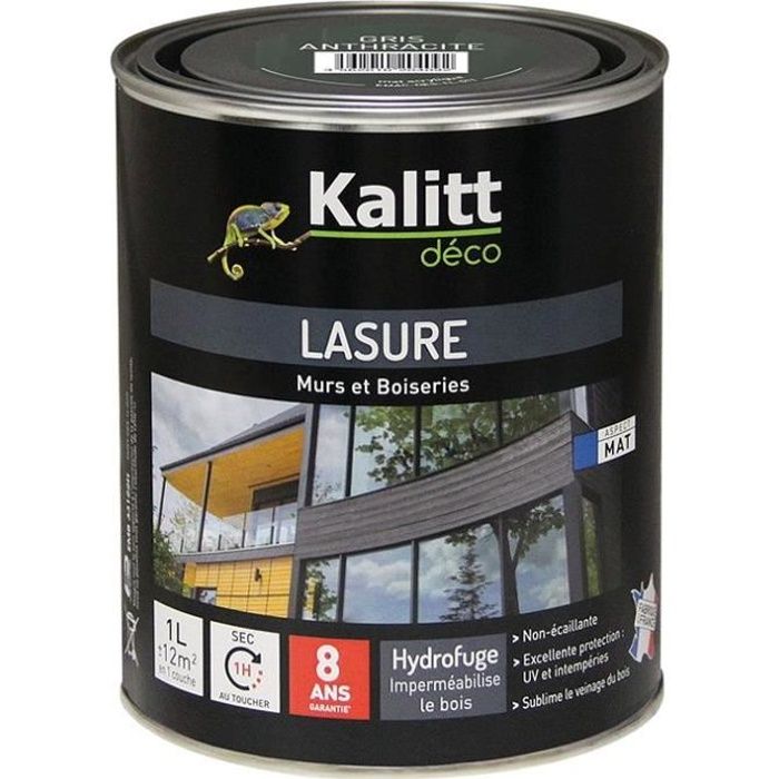 KALITT DECO Lasure acrylique 8 ans Les Modernes - Gris anthracite