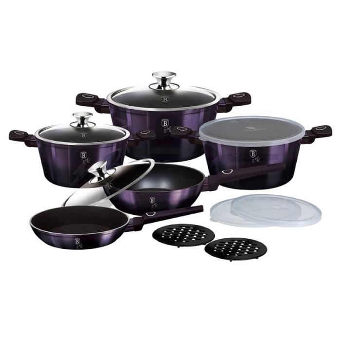 berlingerhaus batterie de cuisine 13 pièces, collection purple eclipse - 5999108446092