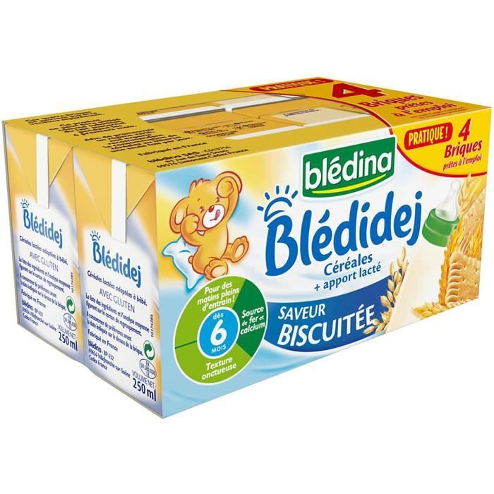 LOT DE 3 - BLEDINA : Blédidej - Céréales lactées biscuité dès 6