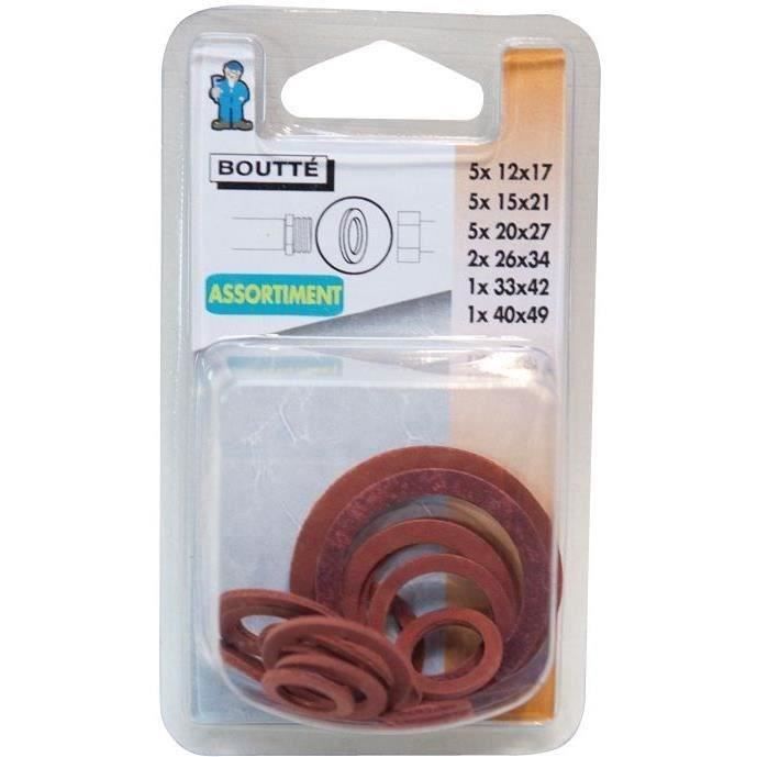 Joint fibre pour filetage femelle - assortiment - lot de 19