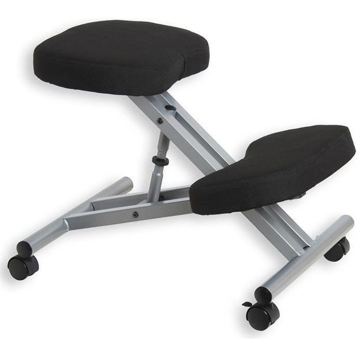 Tabouret ergonomique ROBERT aluminium/noir