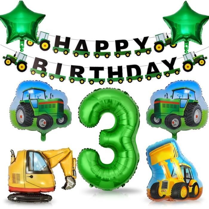 Décoration Anniversaire Thème Tracteur Pour 3 Ans - Kit Complet Ballons, Bannière, Autocollants - 7