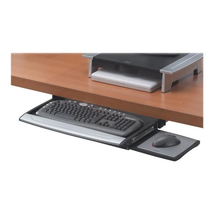 Tiroir pour clavier - FELLOWES - Office Suites Deluxe - Noir - Argenté - Accessoire de bureau