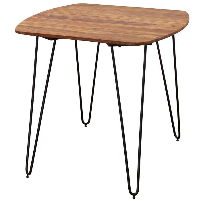 FineBuy Table de salle à manger Bois Massif Table de Cuisine Sheesham Petit