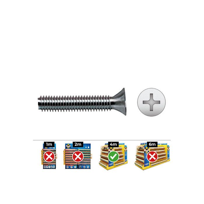 Vis métrique en plat zinc - GENERIQUE - Din 965 4x10 - Boîte de 500 vis ...