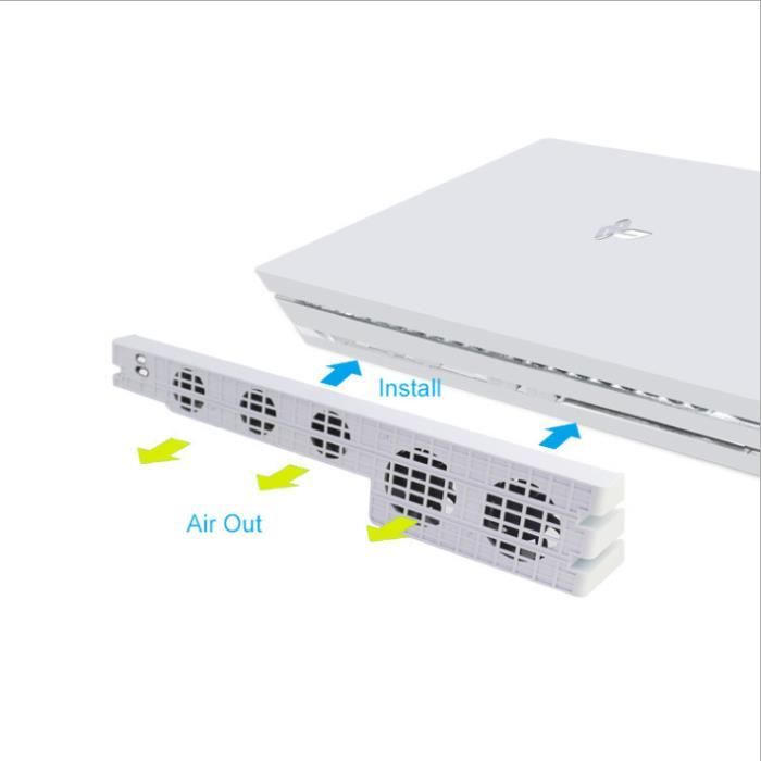 Ventilateur De Refroidissement Pour PS4 Pro - 5 Ventilateurs USB Avec Contrôle Température Turbo | Refroidisseur Externe Vertical/horizontal - 8