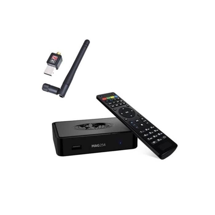MAG 254 avec Clé WIFI - Décodeur IPTV Multimédia Set Top Box TV