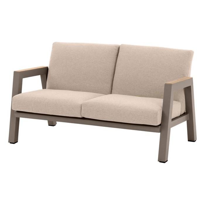 Canapé de jardin Axiome praline & beige 2 places en aluminium et polyester - Hespéride Canapé de jardin Axiome praline & beige 2 places en aluminium et polyester - Hespéride