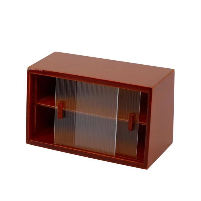 Odoria Maison de Poupée Vitrine Miniature: 1/12 Échelle Bibliothèque Cuisine Salle à Manger Vintage - Mini Armoire Meuble Salon Bureau Bois Marron Odoria Maison de Poupée Vitrine Miniature: 1/12 Échelle Bibliothèque Cuisine Salle à Manger Vintage - Mini Armoire Meuble Salon Bureau Bois Marron