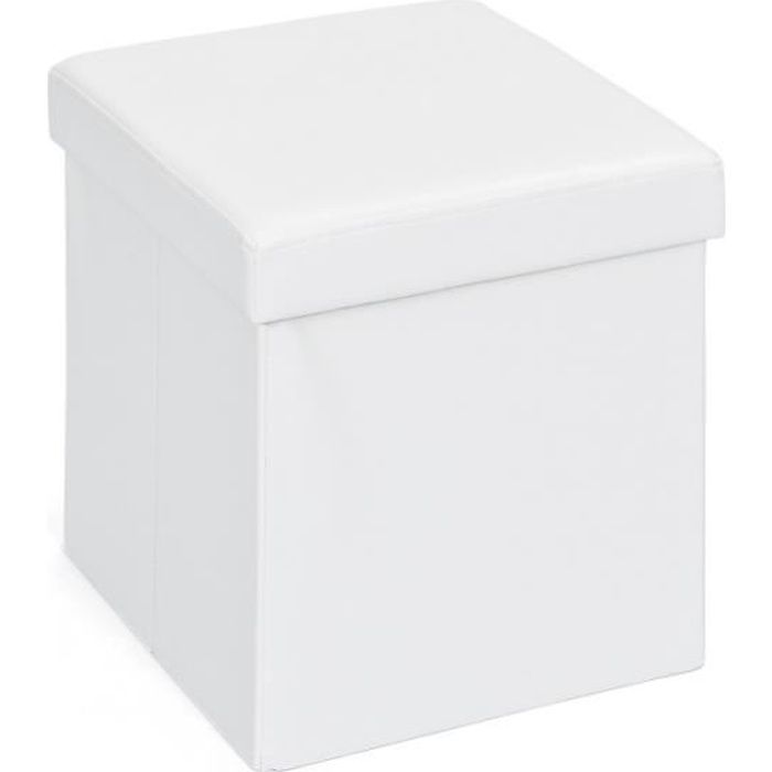 repose-pieds pliable blanc - homelife24 - setti - boîte de rangement et pouf