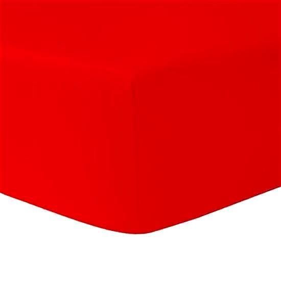 Drap housse - HOMEROKK - Classique 140 x 200 cm - 100% coton - Grand bonnet 25 cm - Rouge Drap housse - HOMEROKK - Classique 140 x 200 cm - 100% coton - Grand bonnet 25 cm - Rouge