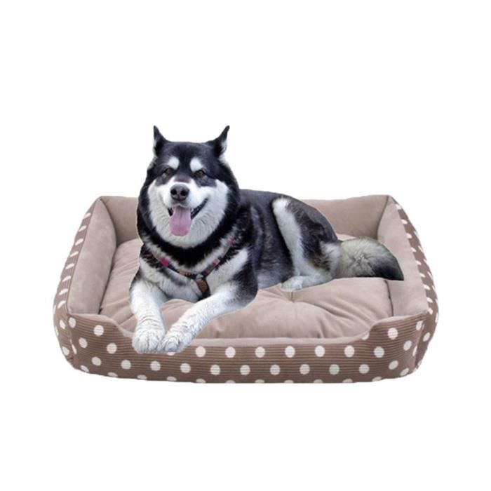 Tapis Coussin Pour Chien Et Chat - 50x35 Cm - Réversible Marron Et Blanc - Tissu Doux Et Lavable - Antidérapant - Pour Panier Ou Canapé