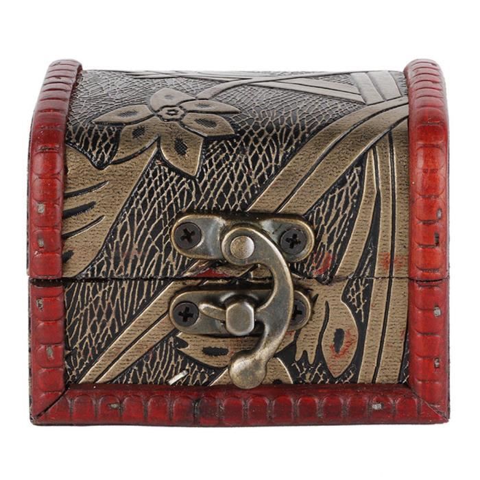 Coffre Au Trésor En Bois, Coffre Fort En Bois Vintage 17.8*11