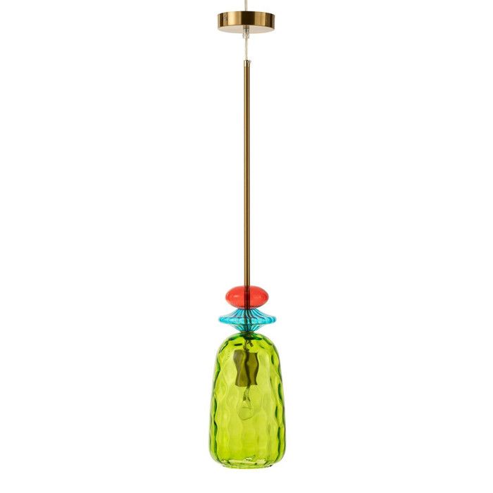 Lampe Suspension en Verre Laurence 160cm Vert Lampe Suspension en Verre Laurence 160cm Vert